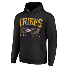 Kansas City Chiefs Starter Unisex Throwback Logo Pullover Hoodie - Black Hoodies
