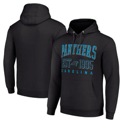Carolina Panthers Starter Unisex Throwback Logo Pullover Hoodie - Black Hoodies