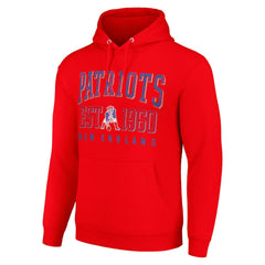 New England Patriots Starter Unisex Throwback Logo Pullover Hoodie - Red Hoodies