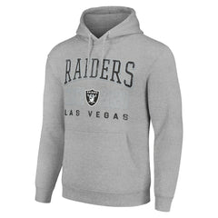 Las Vegas Raiders Starter Unisex Throwback Logo Pullover Hoodie - Heather Gray Hoodies