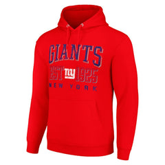 New York Giants Starter Unisex Throwback Logo Pullover Hoodie - Red Hoodies