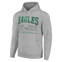 Philadelphia Eagles Starter Unisex Throwback Logo Pullover Hoodie - Heather Gray Hoodies
