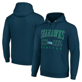 Seattle Seahawks Starter Unisex Throwback Logo Pullover Hoodie - College Navy Hoodies