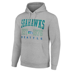 Seattle Seahawks Starter Unisex Throwback Logo Pullover Hoodie - Heather Gray Hoodies
