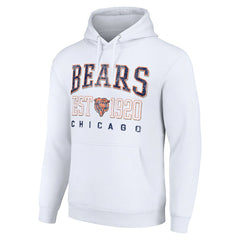 Chicago Bears Starter Unisex Throwback Logo Pullover Hoodie - White Hoodies
