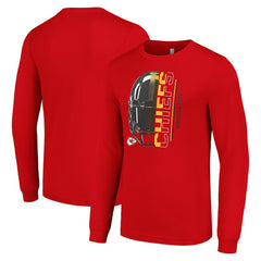 Kansas City Chiefs Starter Half Helmet Logo Long Sleeve T-Shirt - Red T-shirts