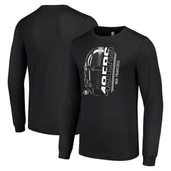 San Francisco 49ers Starter Half Helmet Logo Long Sleeve T-Shirt - Black T-shirts