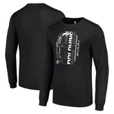 Miami Dolphins Starter Half Helmet Logo Long Sleeve T-Shirt - Black T-shirts