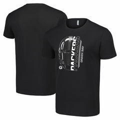 Green Bay Packers Starter Half Helmet Logo T-Shirt - Black T-shirts