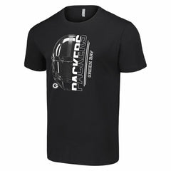Green Bay Packers Starter Half Helmet Logo T-Shirt - Black T-shirts