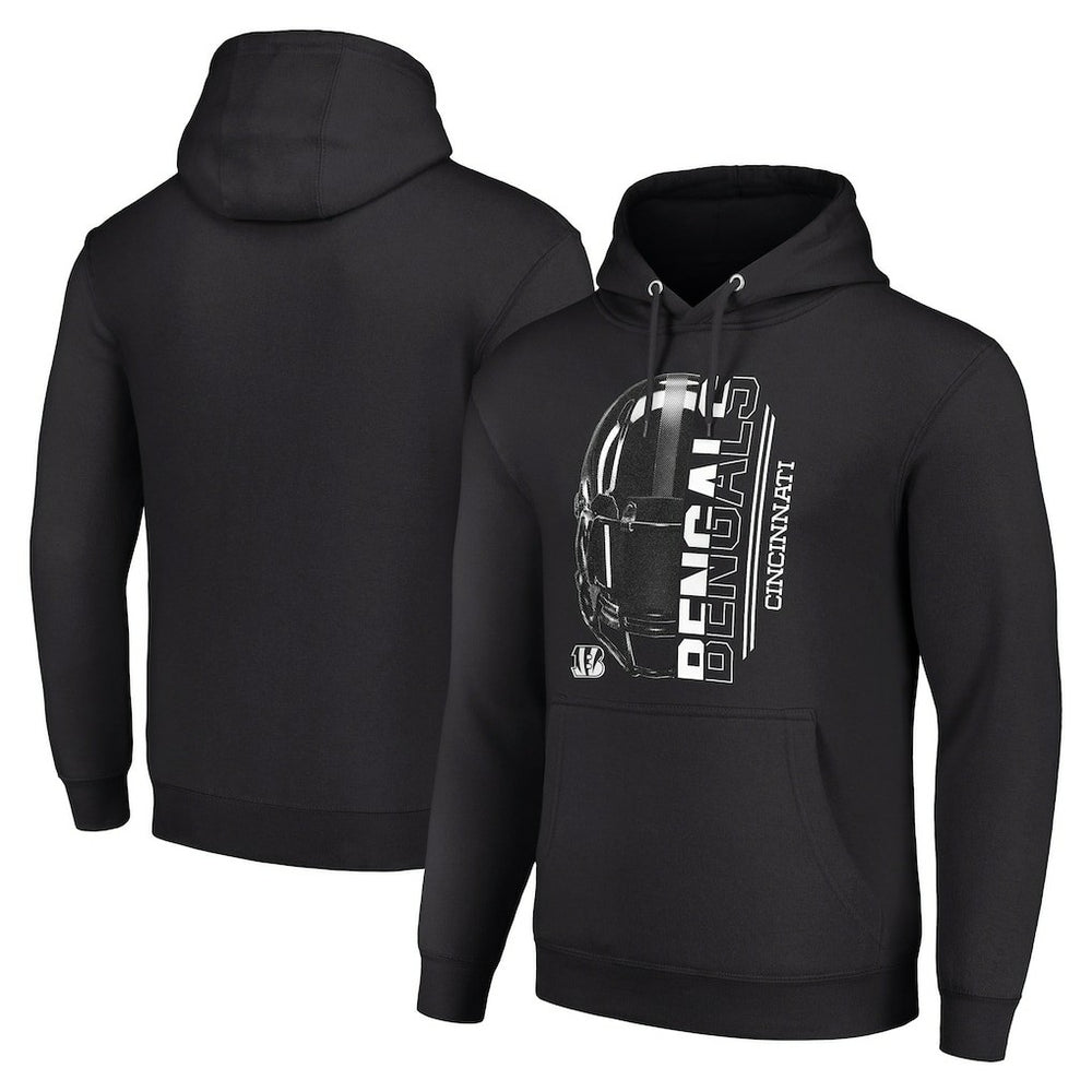 Cincinnati Bengals Starter Unisex Half Helmet Logo Pullover Hoodie - Black Hoodies