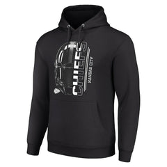 Kansas City Chiefs Starter Unisex Half Helmet Logo Pullover Hoodie - Black Hoodies