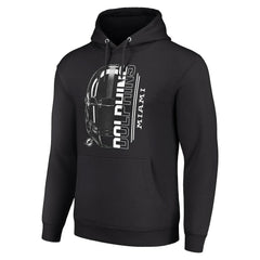 Miami Dolphins Starter Unisex Half Helmet Logo Pullover Hoodie - Black Hoodies