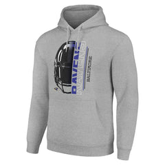 Baltimore Ravens Starter Unisex Half Helmet Logo Pullover Hoodie - Heather Gray Hoodies