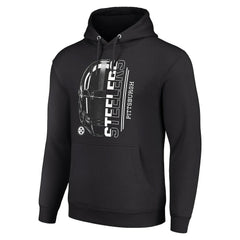 Pittsburgh Steelers Starter Unisex Half Helmet Logo Pullover Hoodie - Black Hoodies
