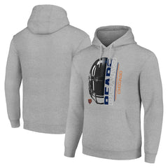 Chicago Bears Starter Unisex Half Helmet Logo Pullover Hoodie - Heather Gray Hoodies