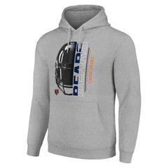 Chicago Bears Starter Unisex Half Helmet Logo Pullover Hoodie - Heather Gray Hoodies