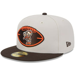 Cleveland Browns New Era 2024 Sideline Historic 59FIFTY Fitted Hat - Stone/Brown Hats