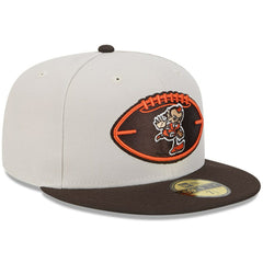 Cleveland Browns New Era 2024 Sideline Historic 59FIFTY Fitted Hat - Stone/Brown Hats