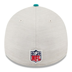 Miami Dolphins New Era 2024 Sideline Historic 39THIRTY Flex Hat - Stone/Aqua Hats