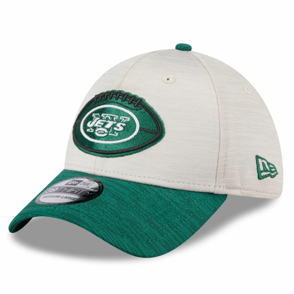 New York Jets New Era 2024 Sideline Historic 39THIRTY Flex Hat - Stone/Green Hats