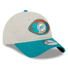 Miami Dolphins New Era 2024 Sideline Historic 9TWENTY Adjustable Hat - Stone/Aqua Hats