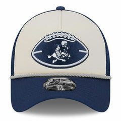 Dallas Cowboys New Era Youth 2024 Sideline Historic 9FORTY A-Frame Trucker Adjustable Hat - Stone/Navy Hats