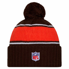 Cleveland Browns New Era 2024 Sideline Cuffed Knit Hat with Pom - Brown Hats