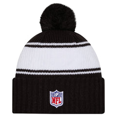 New York Jets New Era 2024 Sideline Cuffed Knit Hat with Pom - Black Hats