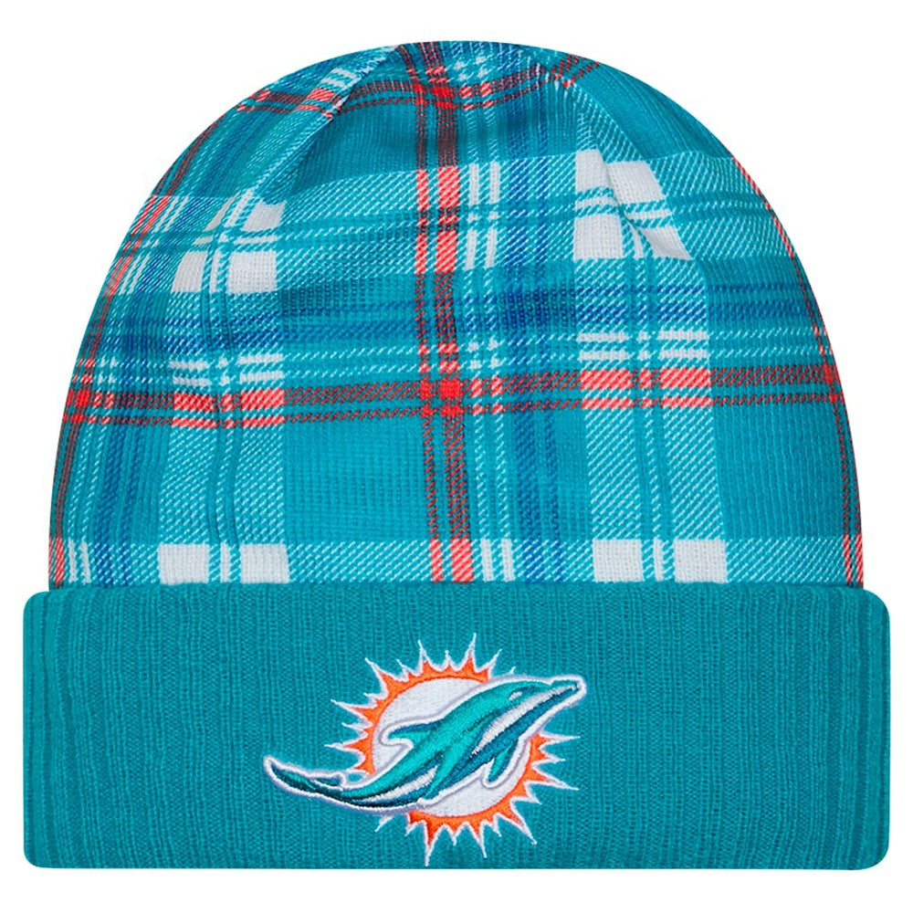 Miami Dolphins New Era Sideline Statement Cuffed Knit Hat - Aqua Hats