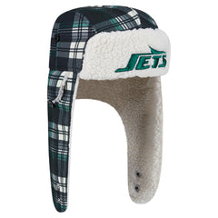 New York Jets New Era Sideline Plaid Sherpa Trapper Hat - Black Hats