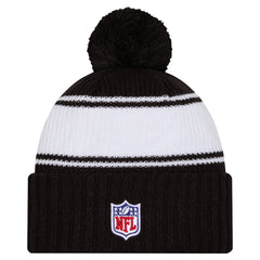 New York Jets New Era Youth 2024/25 Sideline Cuffed Knit Hat with Pom - Black Hats
