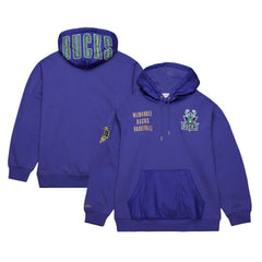 Milwaukee Bucks Team OG 2.0 Vintage Logo Fleece Pullover Hoodie Purple - Mitchell & Ness
