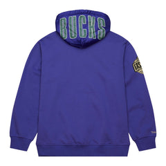 Milwaukee Bucks Team OG 2.0 Vintage Logo Fleece Pullover Hoodie Purple - Mitchell & Ness