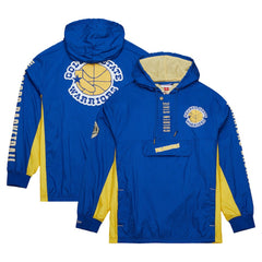 Golden State Warriors Team OG 2.0 Vintage Logo Anorak Windbreaker Quarter-Zip Jacket Royal - Mitchell & Ness