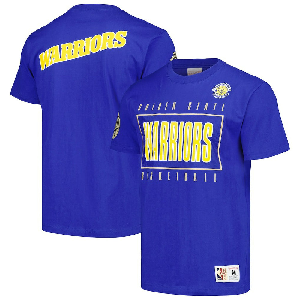 Golden State Warriors Hardwood Classics Team OG 2.0 Premium Vintage Logo T-Shirt Royal - Mitchell & Ness