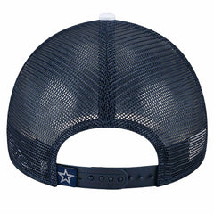 Dallas Cowboys New Era Sport Night Color Block 9FORTY A-Frame Trucker Adjustable Hat - White/Navy Hats