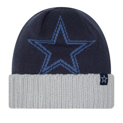 Dallas Cowboys New Era Oversize Cuffed Knit Hat - Navy/Gray Hats