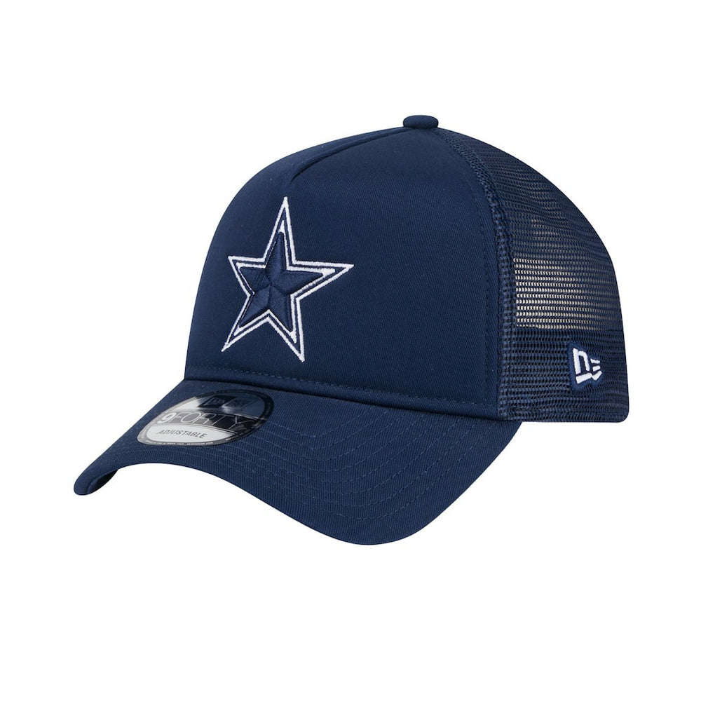 Dallas Cowboys New Era Main A-Frame Trucker 9FORTY Adjustable Hat - Navy Hats