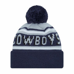 Dallas Cowboys New Era Preschool Main Wordmark Cuffed Knit Hat with Pom - Navy Hats