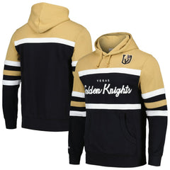 Vegas Golden Knights Mitchell & Ness Head Coach Pullover Hoodie - Black/Gold | US 201112924