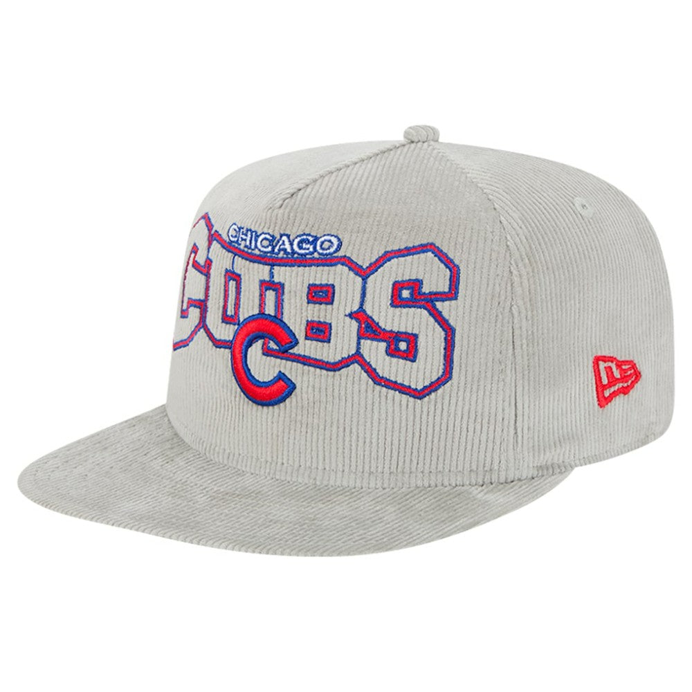 New Era Chicago Cubs Gray Corduroy Golfer Snapback Hat Hats