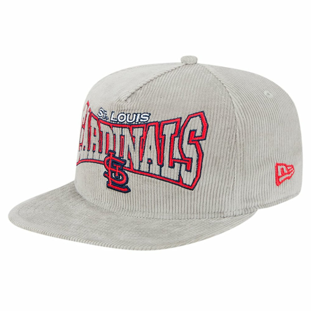 New Era St. Louis Cardinals Gray Corduroy Golfer Snapback Hat Hats