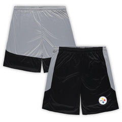 Pittsburgh Steelers Big & Tall Team Logo Shorts - Black Shorts