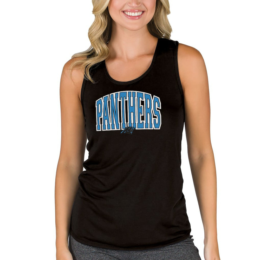 Carolina Panthers Concepts Sport Women's Marathon Racer Back Tank Top - Black Tops