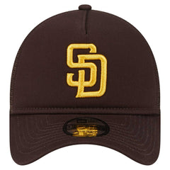 San Diego Padres New Era 9FORTY A-Frame Trucker Adjustable Hat - Brown Hats