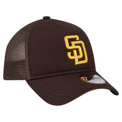 San Diego Padres New Era 9FORTY A-Frame Trucker Adjustable Hat - Brown Hats