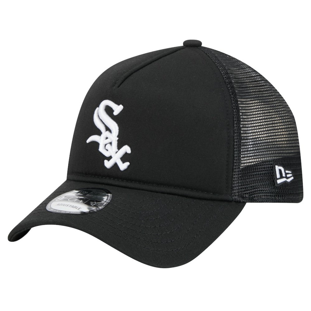 Chicago White Sox New Era 9FORTY A-Frame Trucker Adjustable Hat - Black Hats