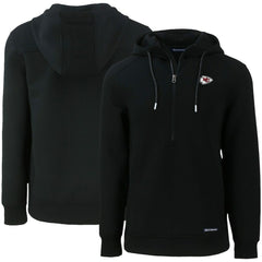 Kansas City Chiefs Cutter & Buck Primary Mark Roam Eco Recycled Half-Zip Pullover Hoodie - Black Hoodies