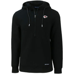 Kansas City Chiefs Cutter & Buck Primary Mark Roam Eco Recycled Half-Zip Pullover Hoodie - Black Hoodies